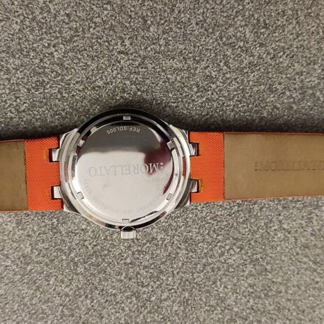 Morellato sport watch stainless steel silver/orange dial new