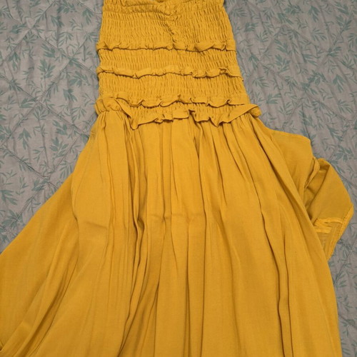 Answear Lab linen dress with inner lining and smocked bust