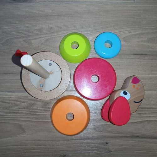 Hape Pepe & Friends Stacker used wooden toy for 12+ months