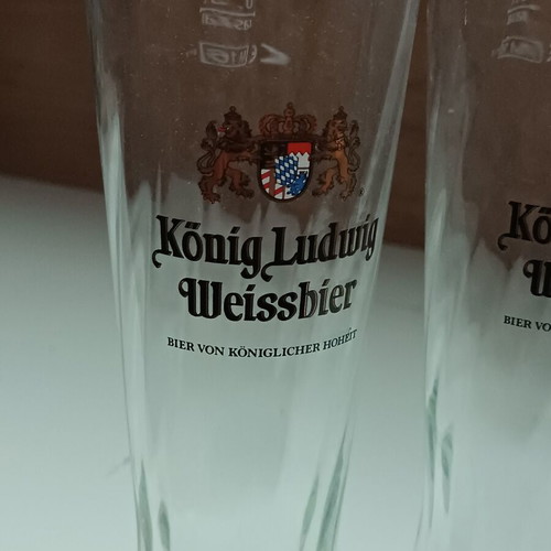 Konig Ludwig Weissbier beer glasses set of 2 new