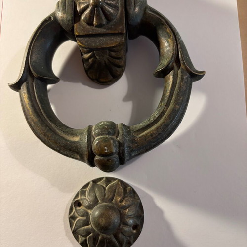 Antique door knocker used, 18th century, handmade, 1.5 kg