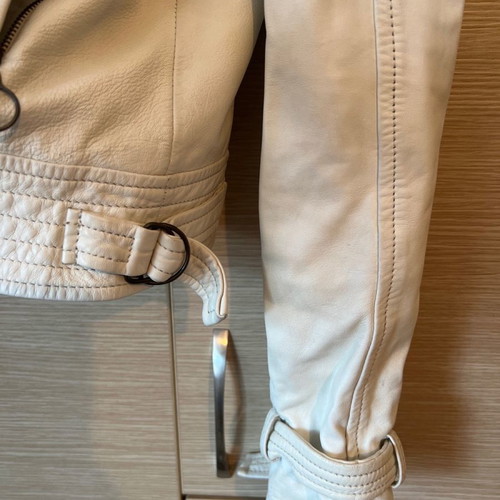 Zara women's leather jacket cream like new, size S