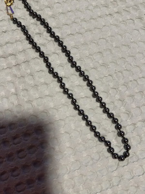 Hematite necklace like new, 46 cm, 14k gold clasp