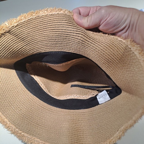 Beach hat, flexible, beige, size L
