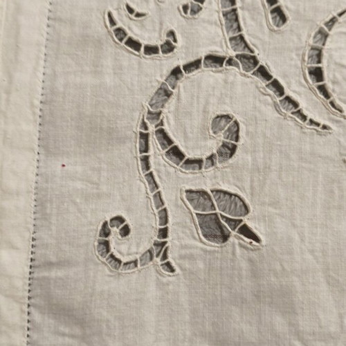 White cutwork vintage curtain handmade like new