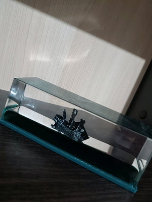 Decorative ship like new with blue liquid
