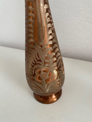 Carved copper vase handmade, used