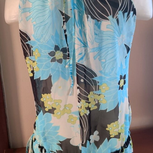 Miss Simbolo women's summer blouse like new, black multicolor, size M