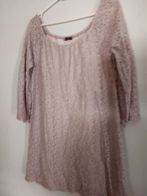 Women's dress, straight cut, knee length, grey beige
