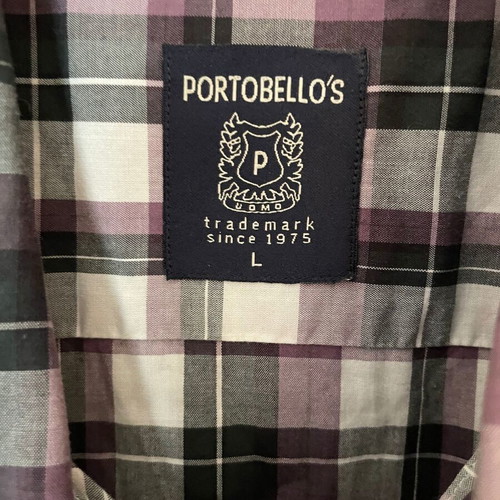 Portobellos men's checkered shirt size L like new, purple