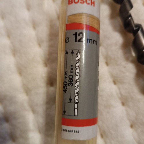 Bosch wood drill bit with hex shank 12mm x 360mm x 450mm like new