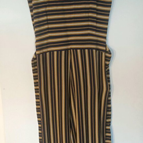 King Louie one-piece jumpsuit like new, striped blue with beige, size Large