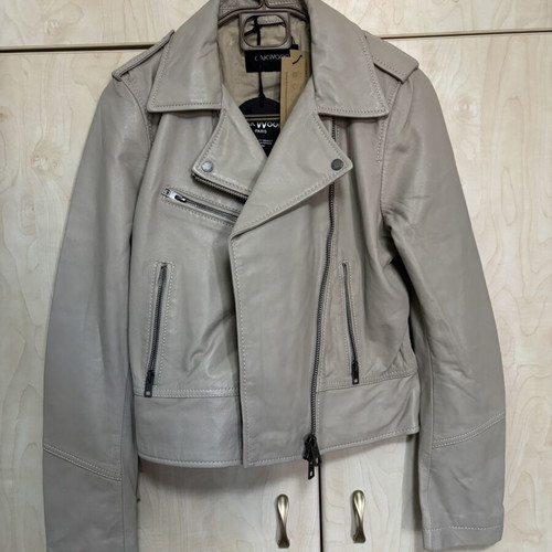 Oakwood Film women's leather jacket, size S, off-white