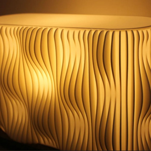 Lamp Wave Lines new modern 3D printed table lamp