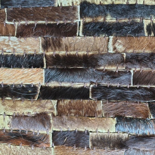 Patchwork Cowhide Rug used, large 280x190cm, Guy Laroche