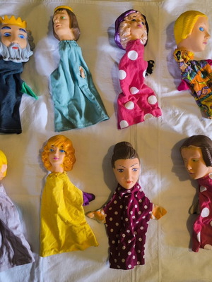Vintage hand puppets pack of 8, like new