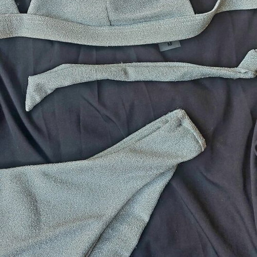 Decoro Shimmering Lurex Triangle Bikini Set mint silver-blue like new