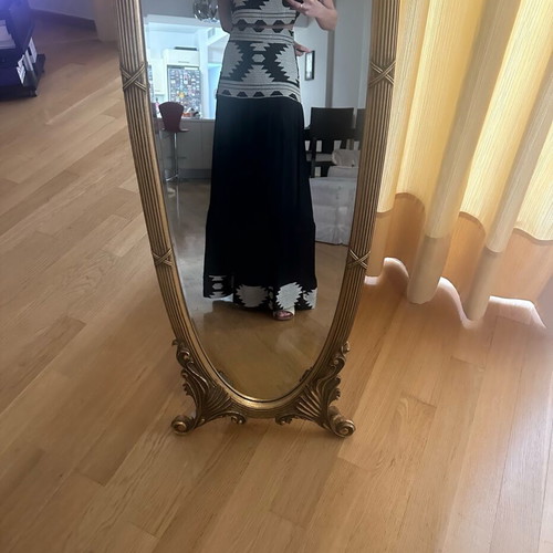 Anna Samouka set skirt with crop black cotton embroidered, like new