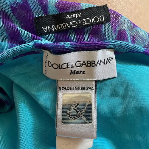 Dolce & Gabbana Mare Vintage Halter Top like new, animal print turquoise and purple