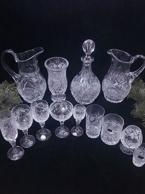 Bohemia glassware set from Czechoslovakia handmade, like new