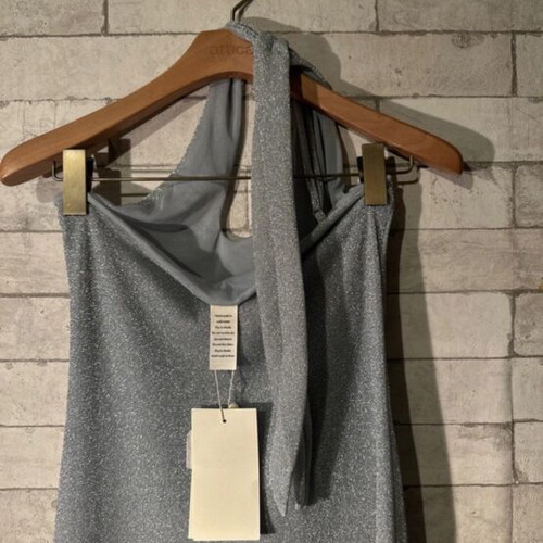 Long silver lurex dress Baobab new, size L