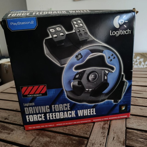 Logitech Driving Force Feedback Wheel for PlayStation 2 with Pedals and Original Box