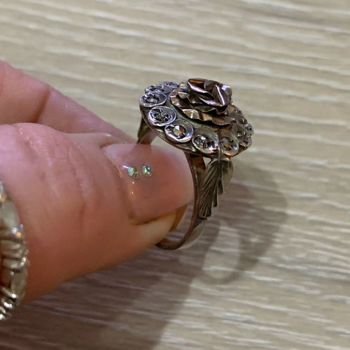 Silver-gold vintage ring used, size 53