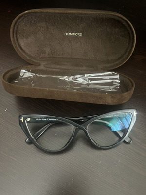 Tom Ford black butterfly myopia glasses with case