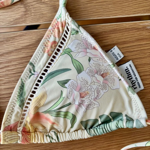 Rhythm floral triangle bikini top size S like new, multicolor