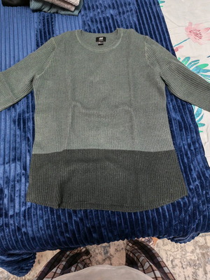 Men's wool sweater H&M Large like new, two-tone grey