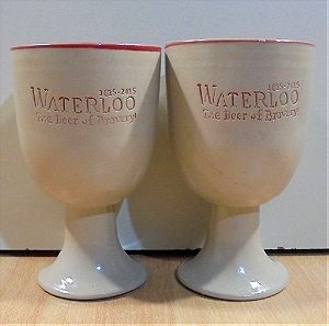 Waterloo μπίρα σετ 2 διαφημιστικών κεραμικών ποτηριών 0,25lt