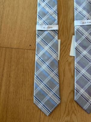 Calvin Klein ties 100% silk new, gray and blue