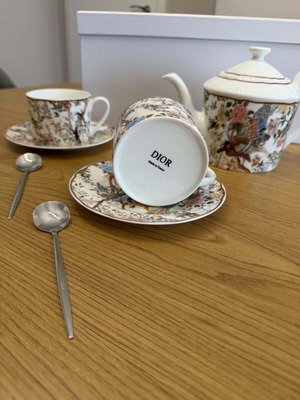 Dior coffee set for two, new, 100% porcelain