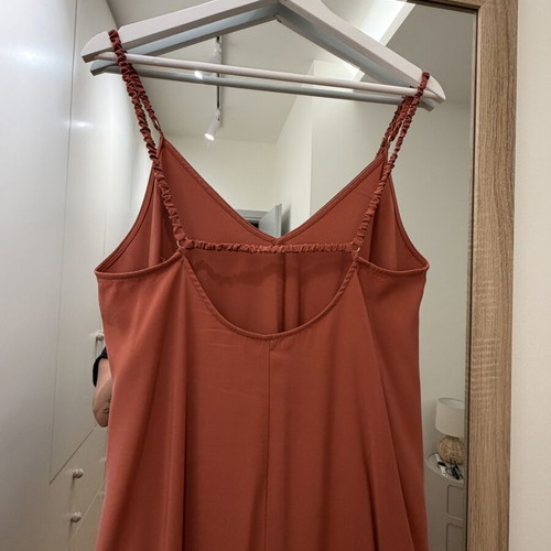 Zara loose dress with straps, ankle length, like new, terracotta color