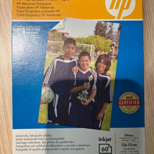 HP Advanced Photo Paper Inkjet 60 Sheets Glossy A6 10x15cm sealed