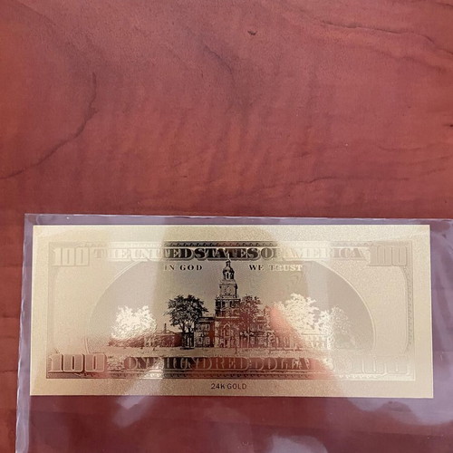 US Dollars in 23K Gold Foil new, set of 7 pieces
