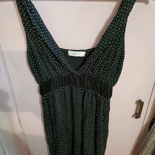 Kontatto summer cotton dress like new, black and white polka dot