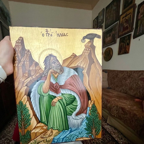 Handmade icon like new with Byzantine technique