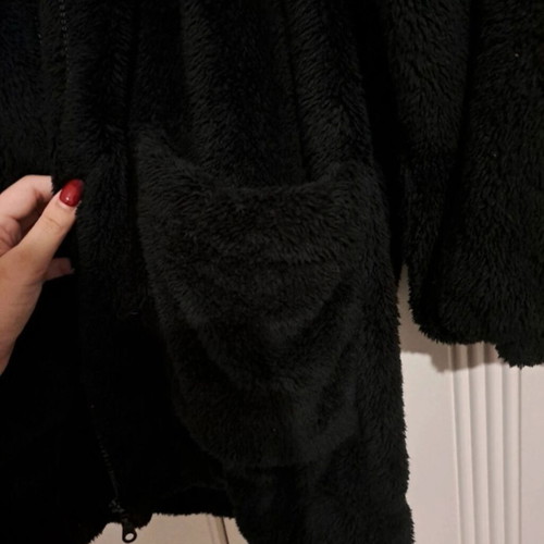 Coat made of synthetic fur new, black, one size