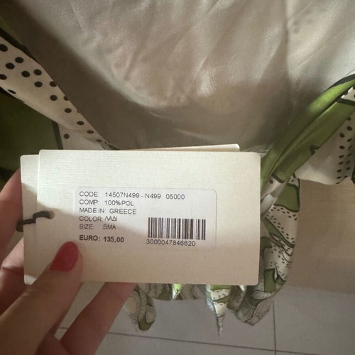 Nema dress new, green with puff sleeves