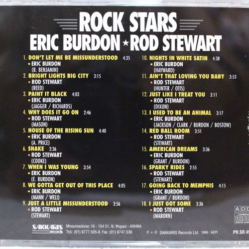 Eric Burdon Rod Stewart Rock Stars CD like new, 18 great songs