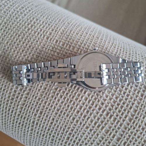 Linger Light Blue Pearl Watch New Quartz Steel Back