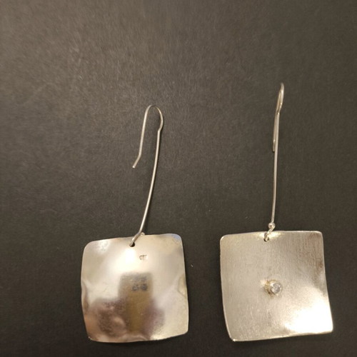 Silver 925 handmade earrings with zircon new