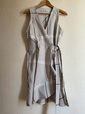 Mango short dress used, linen, beige, size L