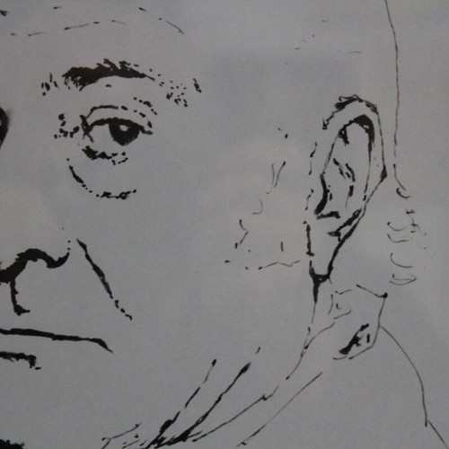 Odysseas Elytis portrait like new in A3 frame 21x30