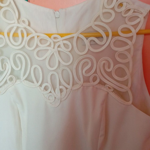 Formal beige dress like new, size 14