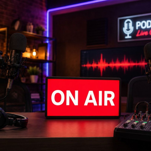 On Air Lighted Sign like new, LED for podcast and studio