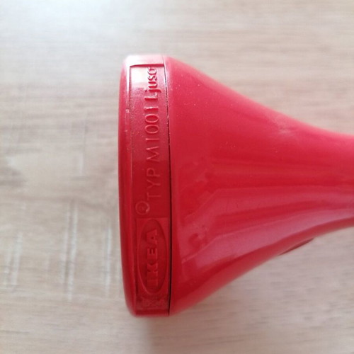 Ikea Ljusa hand driven torch used, red with LED