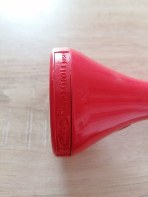 Ikea Ljusa hand driven torch used, red with LED