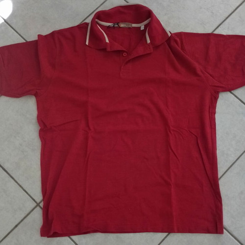 Del Piero men's t-shirt with collar and buttons size L like new, red